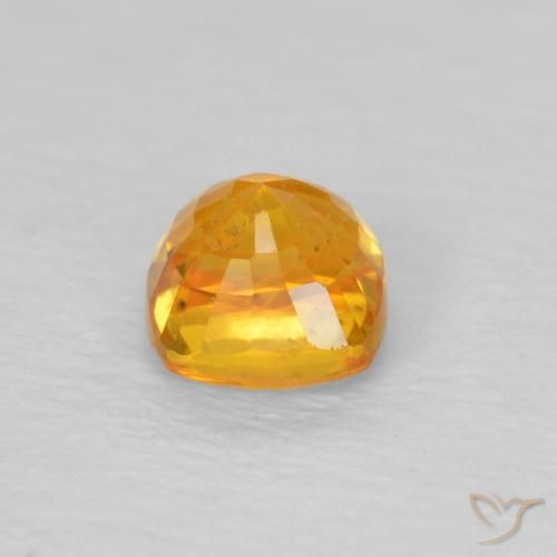 Zafiro Naranja medio natural de 0.54 ct, Forma Cojín, VS