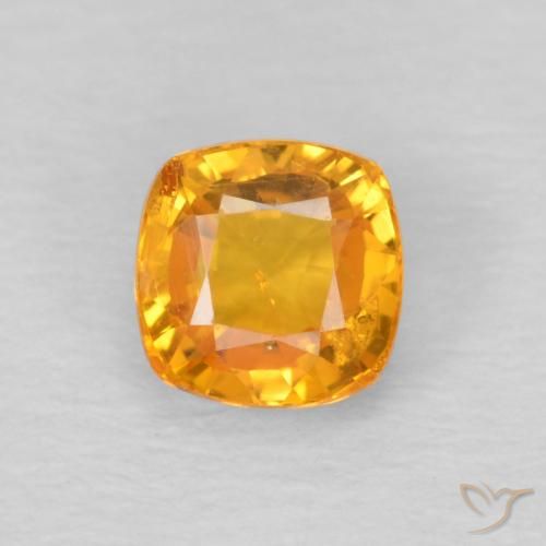 0.70ct Natural Naranja medio Zafiro, Forma Cojín, VS