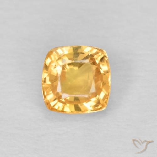 0.49ct Natural Dorado-naranja claro Zafiro, Forma Cojín, VS