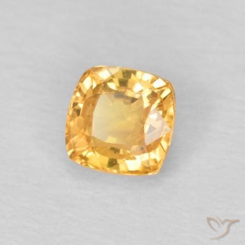 Zafiro Dorado-naranja claro natural de 0.49 ct, Forma Cojín, VS