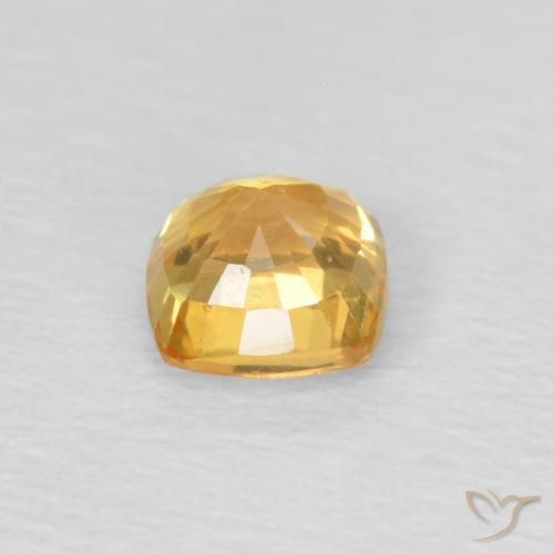Zafiro Dorado-naranja claro natural de 0.49 ct, Forma Cojín, VS