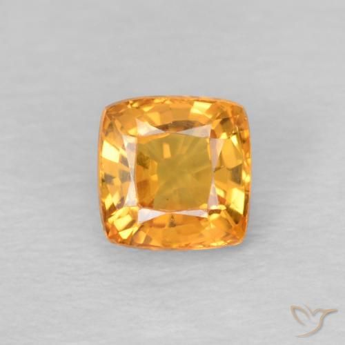 0.56ct Natural Naranja miel Zafiro, Forma Cojín, VS