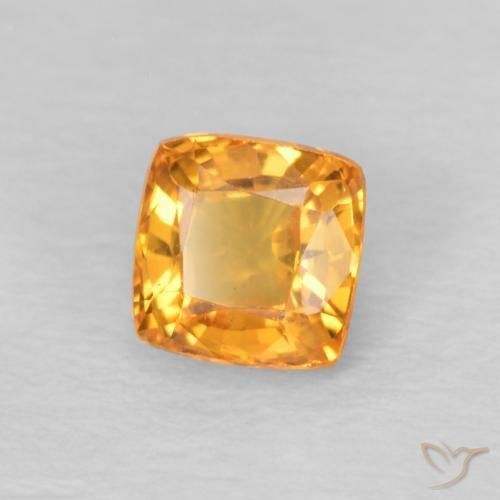 Zafiro Naranja miel natural de 0.56 ct, Forma Cojín, VS