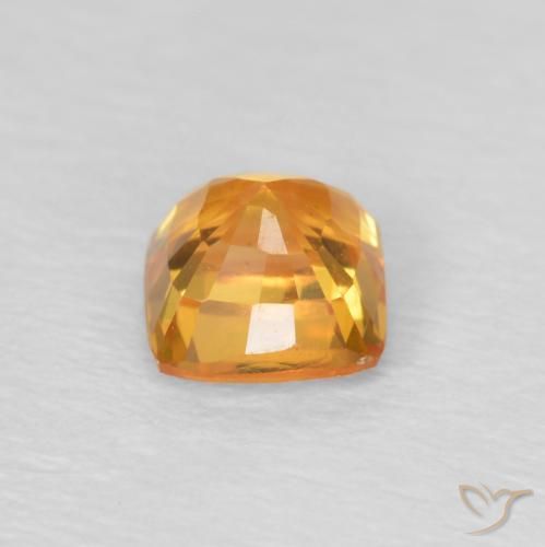 Zafiro Naranja miel natural de 0.56 ct, Forma Cojín, VS
