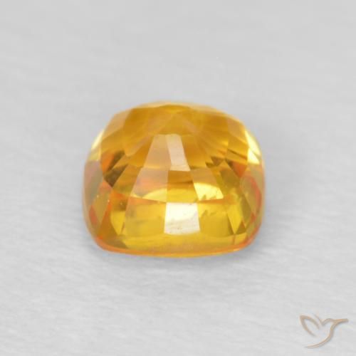 Zafiro Naranja medio natural de 0.77 ct, Forma Cojín, VS