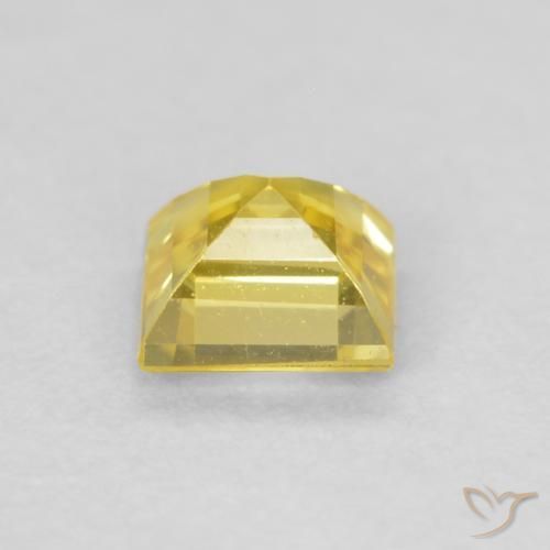 Zafiro Amarillo amarronado natural de 0.51 ct, Cuadrado, VVS-VS