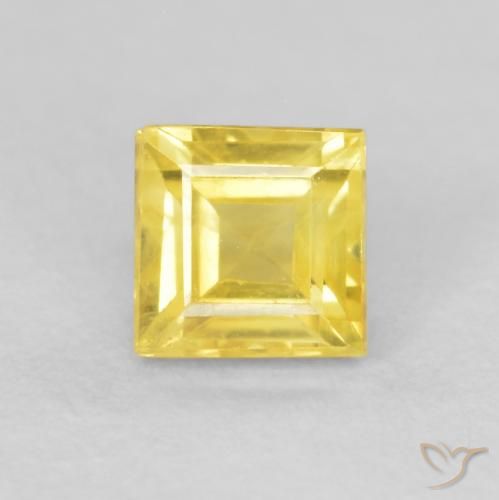 0.60ct Natural Amarillo medio Zafiro, Cuadrado, VVS-VS