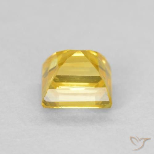 Zafiro Amarillo medio natural de 0.60 ct, Cuadrado, VVS-VS