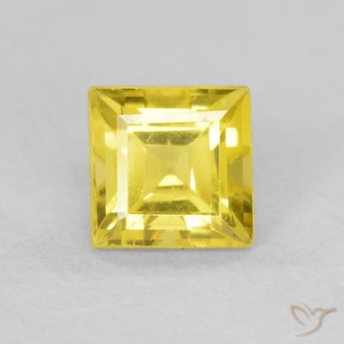 0.57ct Natural Amarillo miel Zafiro, Cuadrado, VVS-VS