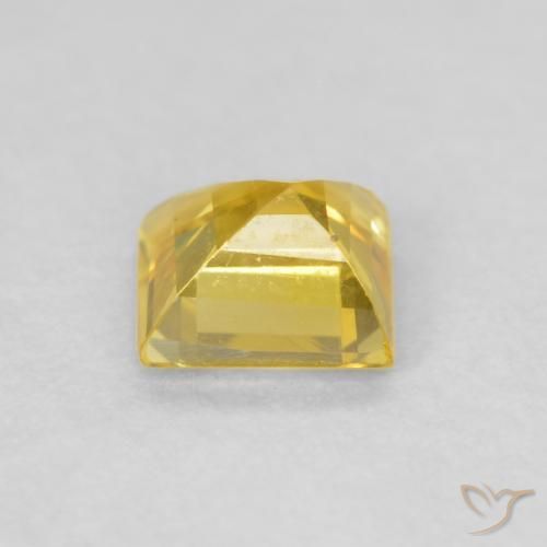 Zafiro Amarillo miel natural de 0.49 ct, Cuadrado, VVS-VS
