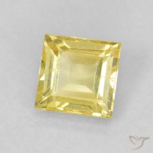 Zafiro Amarillo abejorro natural de 0.57 ct, Cuadrado, VVS-VS