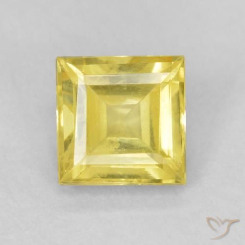 0.64ct Natural Medium Light-Yellow Zafiro, Cuadrado, VS