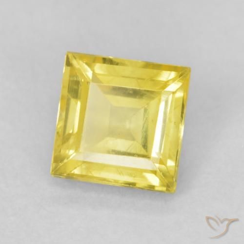 Zafiro Medium Light-Yellow natural de 0.64 ct, Cuadrado, VS