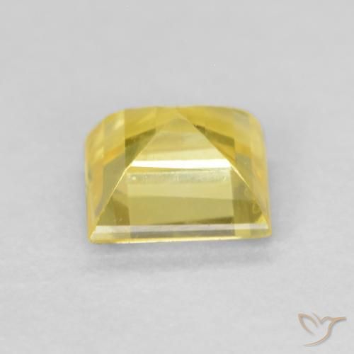 Zafiro Medium Light-Yellow natural de 0.64 ct, Cuadrado, VS