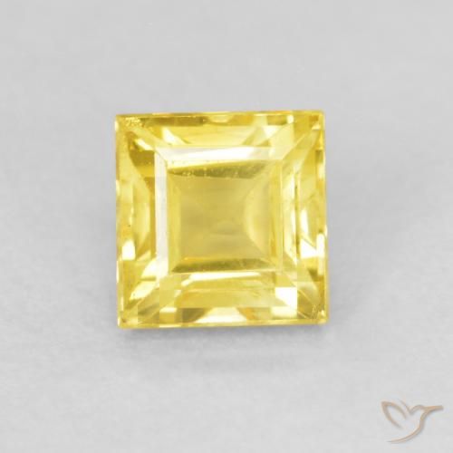 0.63ct Natural Amarillo miel Zafiro, Cuadrado, VS