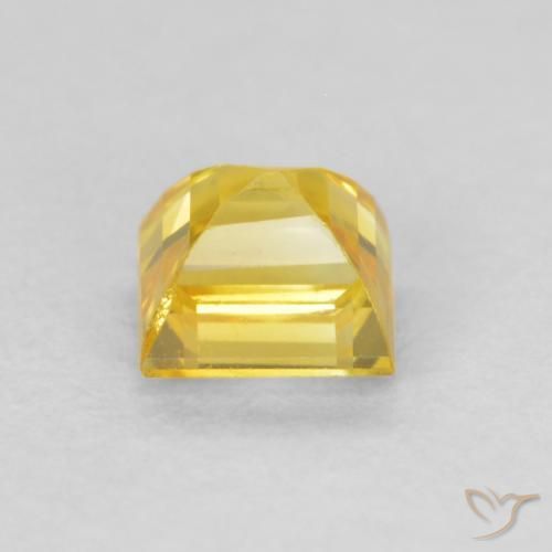 Zafiro Amarillo miel natural de 0.63 ct, Cuadrado, VS