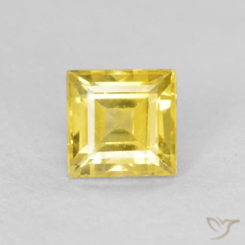 0.52ct Natural Amarillo medio Zafiro, Cuadrado, VS
