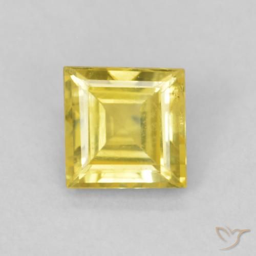 0.48ct Natural Amarillo miel claro Zafiro, Cuadrado, VS