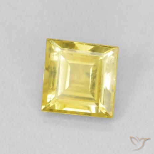 Zafiro Amarillo miel claro natural de 0.48 ct, Cuadrado, VS
