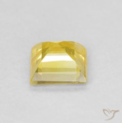 Zafiro Amarillo miel claro natural de 0.48 ct, Cuadrado, VS