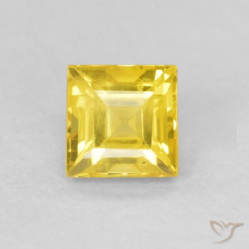 0.51ct Natural Amarillo medio Zafiro, Cuadrado, VS