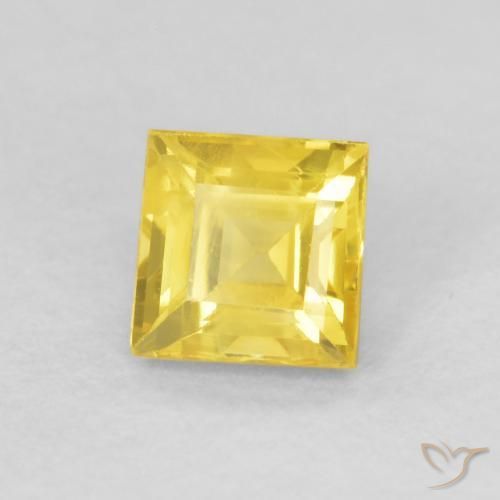 Zafiro Amarillo medio natural de 0.51 ct, Cuadrado, VS