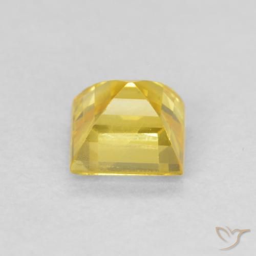 Zafiro Amarillo medio natural de 0.51 ct, Cuadrado, VS