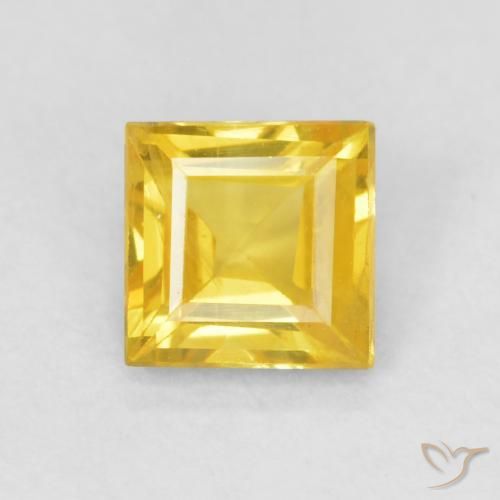 0.56ct Natural Naranja dorado Zafiro, Cuadrado, VS