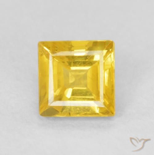 0.59ct Natural Amarillo miel Zafiro, Cuadrado, VS