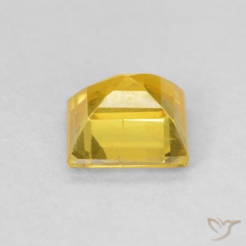 Zafiro Amarillo miel natural de 0.59 ct, Cuadrado, VS