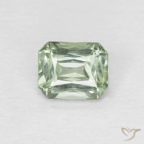 0.49ct Natural Verde musgoso Zafiro, corte esmeralda, VVS