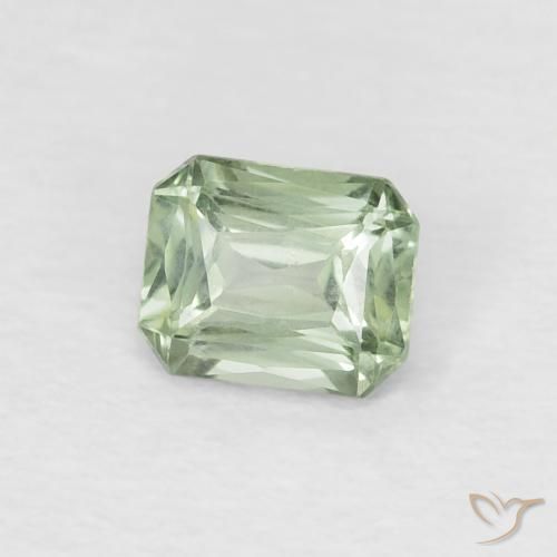 Zafiro Verde musgoso natural de 0.49 ct, Corte Octágono / Esmeralda, VVS