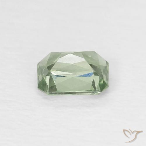 Zafiro Verde musgoso natural de 0.49 ct, Corte Octágono / Esmeralda, VVS