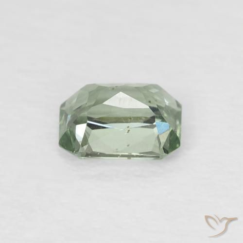 Zafiro Verde bosque natural de 0.53 ct, Corte Octágono / Esmeralda, VVS