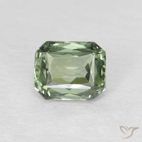 0.59ct Natural Verde medio Zafiro, corte esmeralda, VVS