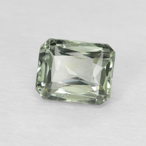 Zafiro Verde pálido natural de 0.69 ct, Corte Octágono / Esmeralda, VVS