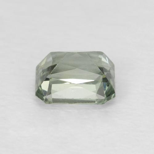 Zafiro Verde pálido natural de 0.69 ct, Corte Octágono / Esmeralda, VVS