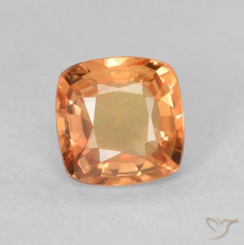 0.50ct Natural Naranja medio Zafiro, Forma Cojín, VVS-VS