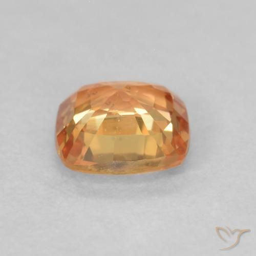 Zafiro Naranja medio natural de 0.50 ct, Forma Cojín, VVS-VS