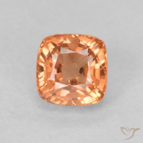 0.63ct Natural Naranja jengibre Zafiro, Forma Cojín, VVS-VS