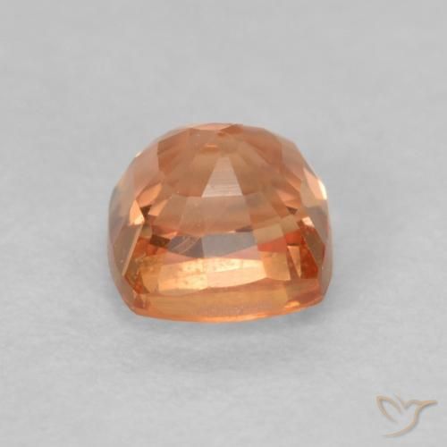 Zafiro Naranja jengibre natural de 0.63 ct, Forma Cojín, VVS-VS