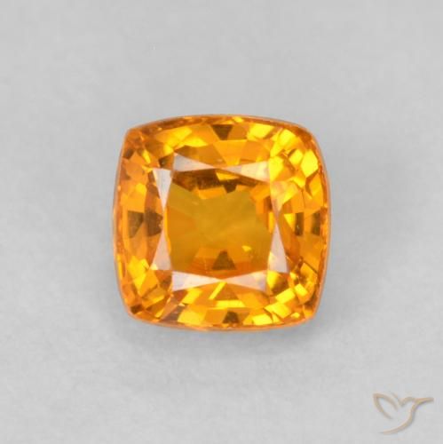 0.56ct Natural Naranja claro Zafiro, Forma Cojín, VVS-VS
