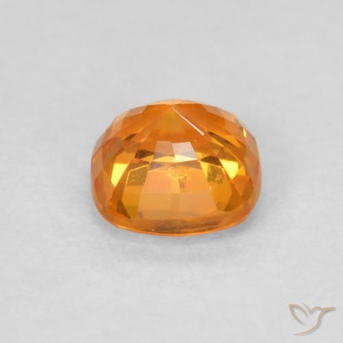 Zafiro Naranja claro natural de 0.48 ct, Forma Cojín, VVS-VS