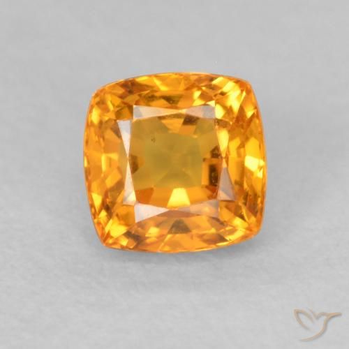 0.61ct Natural Naranja medio Zafiro, Forma Cojín, VVS-VS