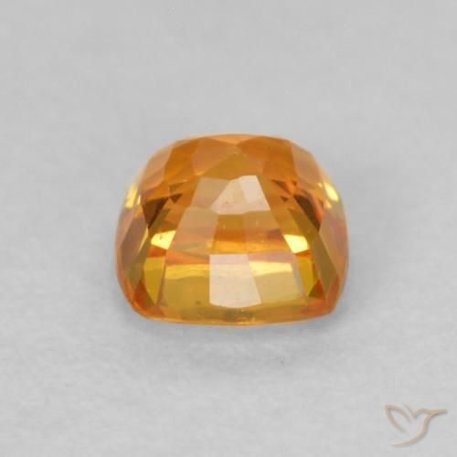 Zafiro Naranja medio natural de 0.61 ct, Forma Cojín, VVS-VS