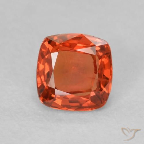 0.54ct Natural Naranja cálido Zafiro, Forma Cojín, VVS-VS