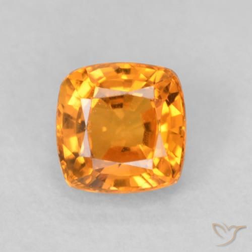 0.55ct Natural Naranja claro Zafiro, Forma Cojín, VVS-VS
