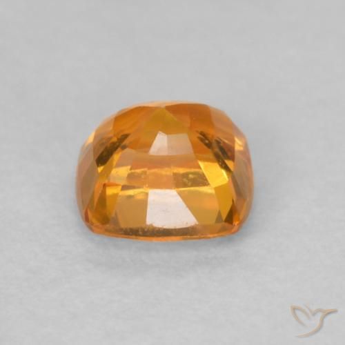 Zafiro Naranja claro natural de 0.55 ct, Forma Cojín, VVS-VS