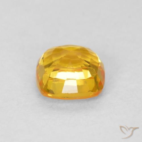 Zafiro Dorado claro natural de 0.62 ct, Forma Cojín, VVS