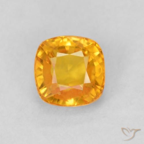 0.68ct Natural Naranja medio Zafiro, Forma Cojín, VVS